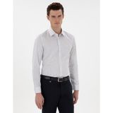 Pierre Cardin Erkek Lacivert Slim Fit Çizgili Uzun Kollu Gömlek 50306028-VR033