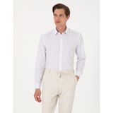 Pierre Cardin Erkek Lacivert Slim Fit Çizgili Uzun Kollu Gömlek 50307294-VR033 - XL