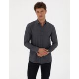 Pierre Cardin Erkek Lacivert Slim Fit Dokulu Uzun Kollu Gömlek 50316768-VR033
