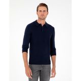 Pierre Cardin Erkek Lacivert Slim Fit Düğmeli Polo Yaka Triko Kazak 50300521-VR033