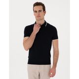 Pierre Cardin Erkek Lacivert Slim Fit Düğmeli Polo Yaka Triko Tişört 50307314-VR033