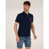 Pierre Cardin Erkek Lacivert Slim Fit Fermuarlı Polo Yaka Tişört 50264570-VR033 - 3XL