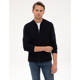 Pierre Cardin Erkek Lacivert Slim Fit Fermuarlı Triko Hırka 50317341-VR033 - 2XL
