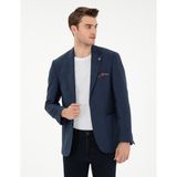 Pierre Cardin Erkek Lacivert Slim Fit Keten Karışımlı Ceket 50306748-VR033 - 6 Drop