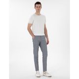 Pierre Cardin Erkek Lacivert Slim Fit Keten Karışımlı Çizgili Kanvas Pantolon 50301778-VR033 - 32