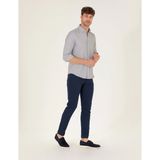 Pierre Cardin Erkek Lacivert Slim Fit Keten Karışımlı Kanvas Pantolon 50268095-VR033 - 30 - 32