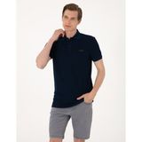 Pierre Cardin Erkek Lacivert Slim Fit Örme Dokulu Polo Yaka Tişört 50309959-VR033 - 3XL