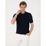Pierre Cardin Erkek Lacivert Slim Fit Polo Yaka Düğmeli Triko Tişört 50306025-VR033