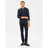 Pierre Cardin Erkek Lacivert Slim Fit Polo Yaka Fermuarlı Triko Kazak 50317398-VR033 - XL
