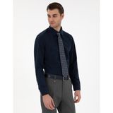 Pierre Cardin Erkek Lacivert Slim Fit Uzun Kollu Basic Gömlek 50307297-VR033 - XL