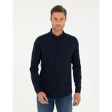 Pierre Cardin Erkek Lacivert Slim Fit Uzun Kollu Gömlek 50292079-VR033