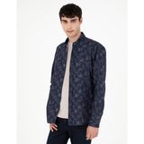 Pierre Cardin Erkek Lacivert Slim Fit Uzun Kollu Gömlek 50292130-VR033