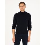 Pierre Cardin Erkek Lacivert Slim Fit Yarım Balıkçı Yaka Basic Triko Kazak 50296614-VR033 - 2XL