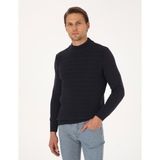 Pierre Cardin Erkek Lacivert Slim Fit Yarım Balıkçı Yaka Triko Kazak 50315912-VR033