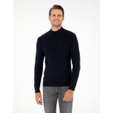 Pierre Cardin Erkek Lacivert Slim Fit Yarım Balıkçı Yaka Yün Karışımlı Triko Kazak 50296462-VR033 - 2XL