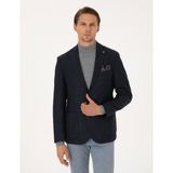 Pierre Cardin Erkek Lacivert Slim Fit Yün Karışımlı Balıksırtı Ceket 50311215-VR033 - 6 Drop - 54