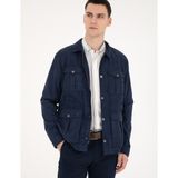 Pierre Cardin Erkek Lacivert Suni Deri Ceket 50291006-200 - Dropsuz - 58