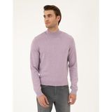 Pierre Cardin Erkek Lila Melanj Slim Fit Yarım Balıkçı Yaka Basic Triko Kazak 50296548-VR231 - 2XL