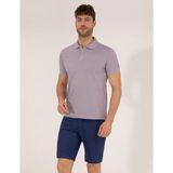 Pierre Cardin Erkek Lila Slim Fit Polo Yaka Merserize Tişört 50262665-VR034 - XXXL