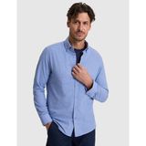 Pierre Cardin Erkek Mavi %100 Pamuk Keten Görünümlü Slim Fit Uzun Kollu Gömlek 50325355-VR036 - XL