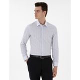 Pierre Cardin Erkek Mavi Çizgili Slim Fit Uzun Kollu Gömlek 50304538-VR036