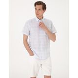Pierre Cardin Erkek Mavi Regular Fit Kısa Kollu Ekose Gömlek 50304523-VR036