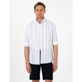 Pierre Cardin Erkek Mavi Regular Fit Uzun Kollu Gömlek 50301572-VR036 - S