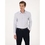 Pierre Cardin Erkek Mavi Slim Fit Çizgili Uzun Kollu Gömlek 50307135-VR036