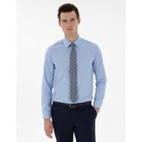 Pierre Cardin Erkek Mavi Slim Fit Uzun Kollu Klasik Basic Gömlek 50302991-VR036