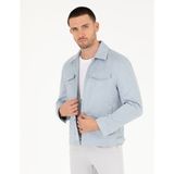 Pierre Cardin Erkek Mavi Suni Deri Ceket 50275817-300