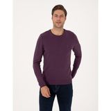 Pierre Cardin Erkek Mor Slim Fit Bisiklet Yaka Basic Triko Kazak 50314192-VR038