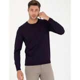Pierre Cardin Erkek Mor Slim Fit Bisiklet Yaka Yün Karışımlı Basic Triko Kazak 50270054-VR038 - 3XL
