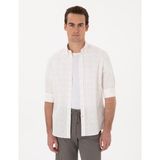 Pierre Cardin Erkek Nar Çiçeği Baskılı Regular Fit Uzun Kollu Gömlek 50304544-VR239 - XL