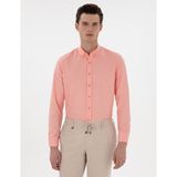 Pierre Cardin Erkek Nar Çiçeği Regular Fit Uzun Kollu Gömlek 50304764-VR186 - Mercan - S