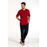 Pierre Cardin Erkek Pamuklu Pijama Takımı, Bordo, 2XL