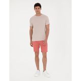 Pierre Cardin Erkek Pembe Slim Fit Dokuma Şort 50284273-VR186 - 40 - Mercan
