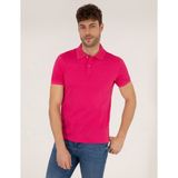 Pierre Cardin Erkek Pembe Slim Fit Polo Yaka Merserize Tişört 50262665-VR023 - Fuşya