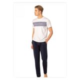 Pierre Cardin Erkek Penye Kısakol Pijama Takımı, Beyaz, XL