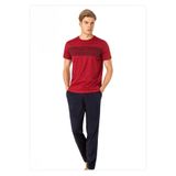 Pierre Cardin Erkek Penye Kısakol Pijama Takımı, Bordo, XL