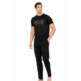 Pierre Cardin Erkek Penye Kısakol Pijama Takımı, Siyah, 2XL TYB751M27JY70KKR33