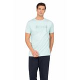 Pierre Cardin Erkek Penye Kısakol Pijama Takımı, Turkuaz, 2XL