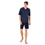 Pierre Cardin Erkek Pijama Takımı, 3'lü Set, Saks Mavi, S Beden