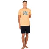 Pierre Cardin Erkek Pijama Takımı, Baskılı Tişört ve Şort,%100 Pamuk, Mandarin, 2XL