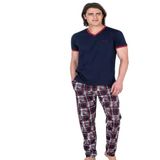 Pierre Cardin Erkek Pijama Takımı, Kısa Kollu, Lacivert, M Beden