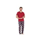 Pierre Cardin Erkek Pijama Takımı, V Yaka, Bordo, M Beden
