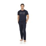 Pierre Cardin Erkek Pijama Takımı,%100 Pamuk, Kısa Kol, Lacivert, M Beden