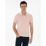 Pierre Cardin Erkek Pudra Slim Fit Kıvrılmaz Polo Yaka Basic Tişört 50302561-VR042 - 3XL