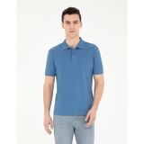 Pierre Cardin Erkek Saks Slim Fit Basic Tişört 50280754-VR032 - Koyu Mavi - 2XL