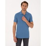 Pierre Cardin Erkek Saks Slim Fit Basic Tişört 50325323-VR032 - Koyu Mavi - 2XL