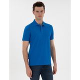 Pierre Cardin Erkek Saks Slim Fit Kıvrılmaz Polo Yaka Basic Tişört 50302561-VR045